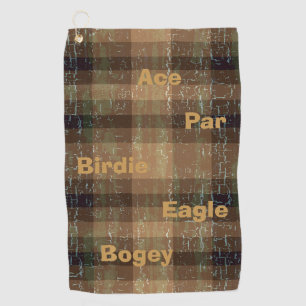 Plaid Crackle Golf Terms Towel