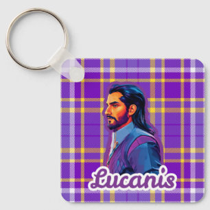 Plaid Crow Keychain
