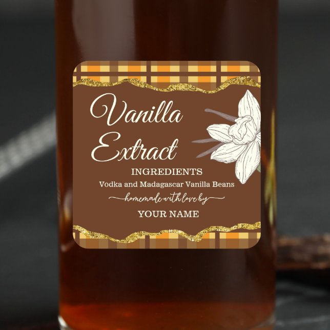 Plaid Customize Homemade Vanilla Extract label (Creator Uploaded)