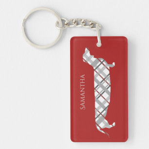Plaid Dachshund sur Red Personnalisé
