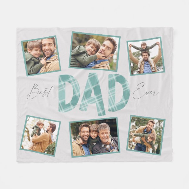 Plaid Dad Fleece Blanket (Front (Horizontal))