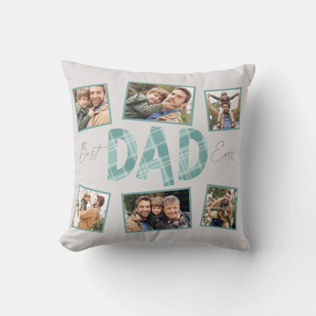 Plaid Dad Throw Pillow (Front)