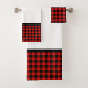 Plaid de buffle noir et rouge