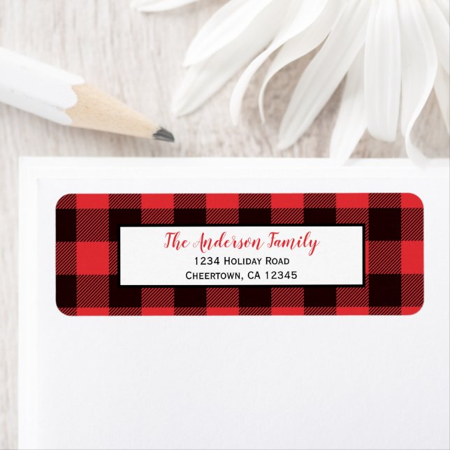 Plaid de buffle rouge et noir | Adresse de retour  (En situation)