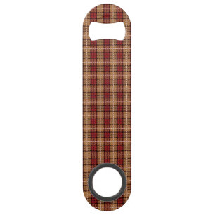Plaid de pixel en rouge et or