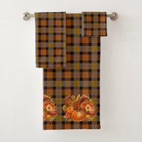 Plaid De Récolte D'Automne Et Cornucopia