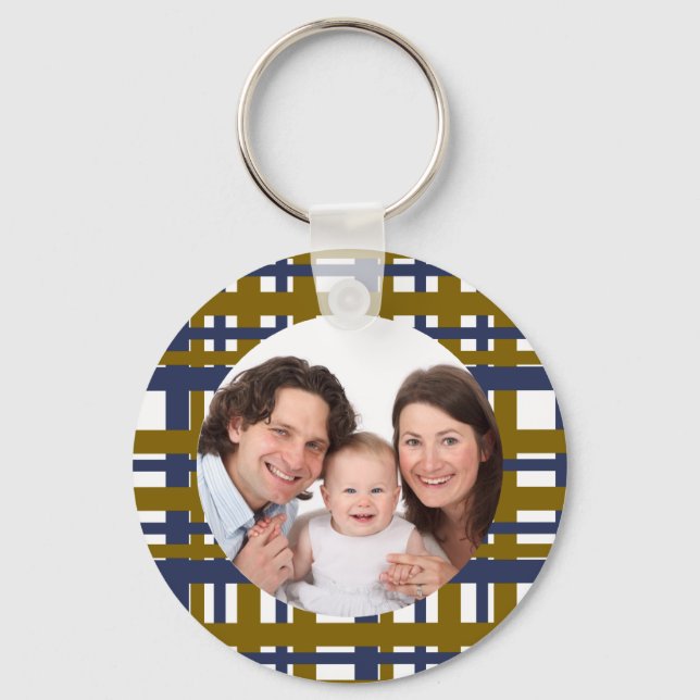 Plaid Design/Photo Keychain (Front)