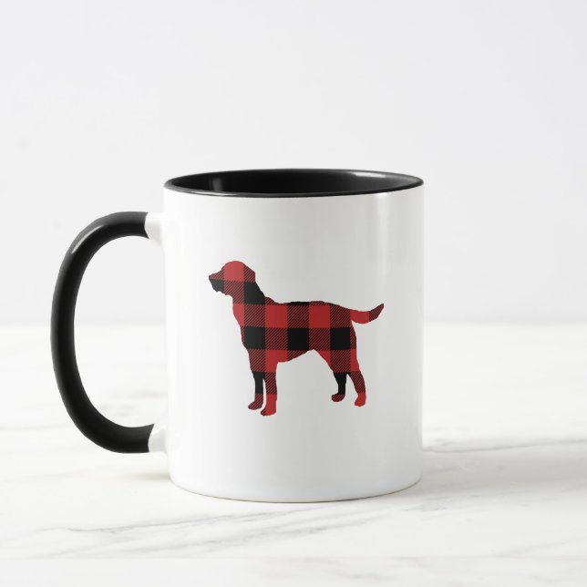 Plaid Dog Labrador Rustic Cabin Mug (Left)