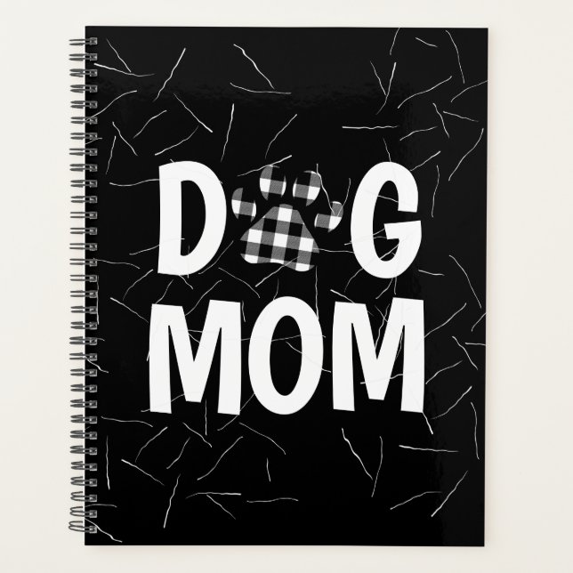 Plaid Dog Pawprint with Dog Hair  Planner (Front)