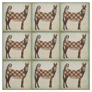 Plaid Donkey & Owl Fabric