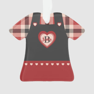 Plaid Dress & Pinafore Figurine Personalized Ornament