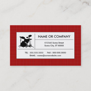 plaid drums business card