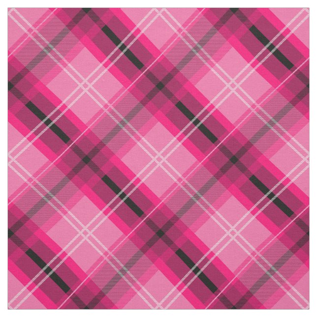 Plaid écossais rose, tissu diagonal (Échantillon)