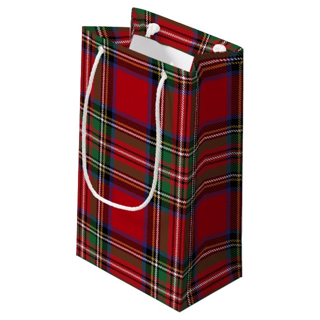 Plaid Elegant Rustic Clan Stewart Tartan Small Gift Bag (Back Angled)