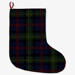 Plaid Elegant Rustic Holiday Tartan Large Christmas Stocking