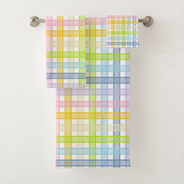 Plaid en pastel d'arc-en-ciel (En situation)
