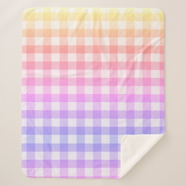 Plaid En vichy Pays Rose Violet Moderne Simple (Devant)