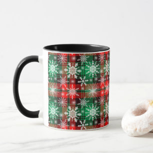 Plaid Et Snowflakes Noël Motif 1 Mug