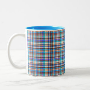 Plaid Fabric Chequered Print Pattern-57688 Two-Tone Coffee Mug