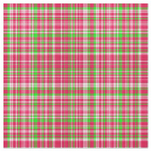 Plaid Fabric-Neon Green and Pink 22 Fabric