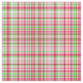 Plaid Fabric-Neon Green and Pink 23 Fabric
