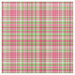 Plaid Fabric-Neon Green and Pink 36 Fabric