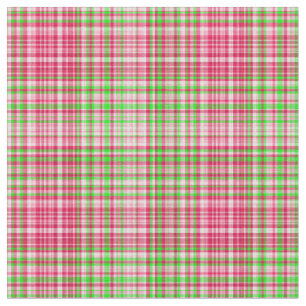 Plaid Fabric-Neon Green and Pink 41 Fabric
