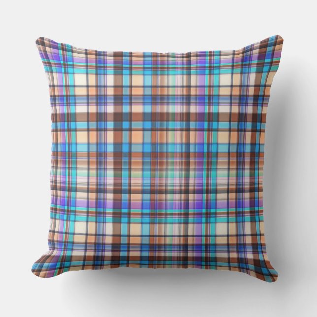 Plaid Fabric Print Chequered Pattern-57688 Throw Pillow (Front)
