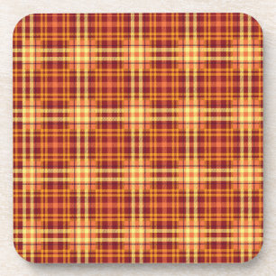 Plaid Fabric Texture Autumn Pattern Coaster