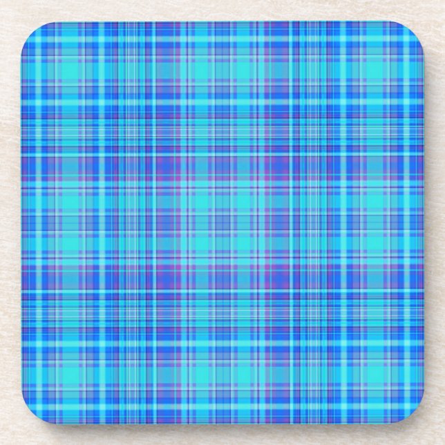 Plaid Fabric Texture Blue Stripes-44008 Coaster (Front)
