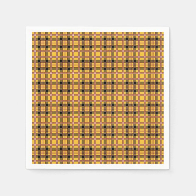 Plaid Fabric Texture Brown Stripes-52628 Napkin (Front)