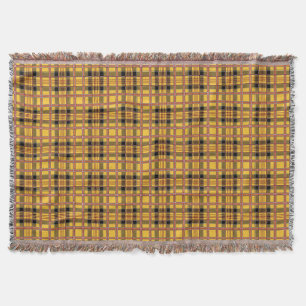 Plaid Fabric Texture Brown Stripes-52628 Throw Blanket