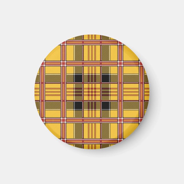 Plaid Fabric Texture Brown Stripes Magnet (Front)