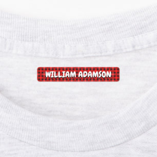 Plaid Fabric Waterproof Name Labels For Clothes