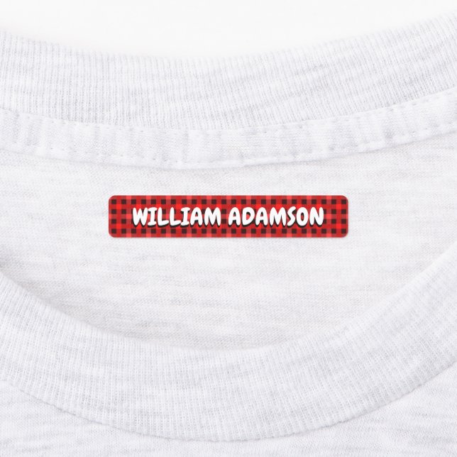 Plaid Fabric Waterproof Name Labels For Clothes (Affixed)