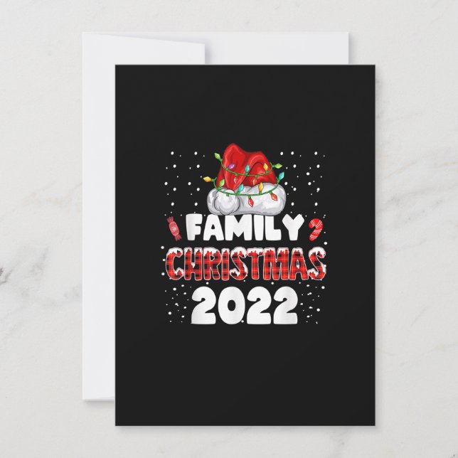 Plaid Family Christmas 2022 Matching Santa Lights  Invitation (Front)