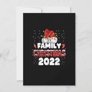 Plaid Family Christmas 2022 Matching Santa Lights  Invitation