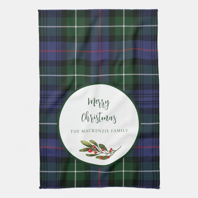 Plaid Family Christmas MacKenzie Tartan Kitchen Towel (Vertical)