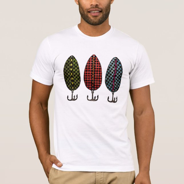 Plaid fish lures T-Shirt (Front)