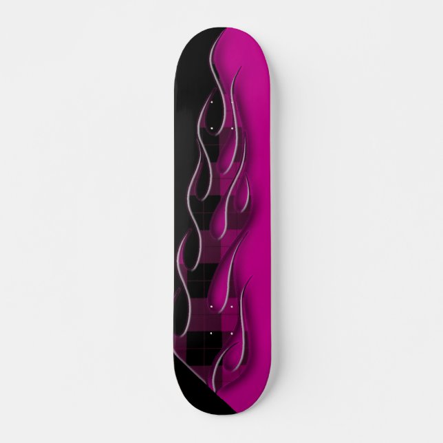 Plaid Flames Skateboard (Front)