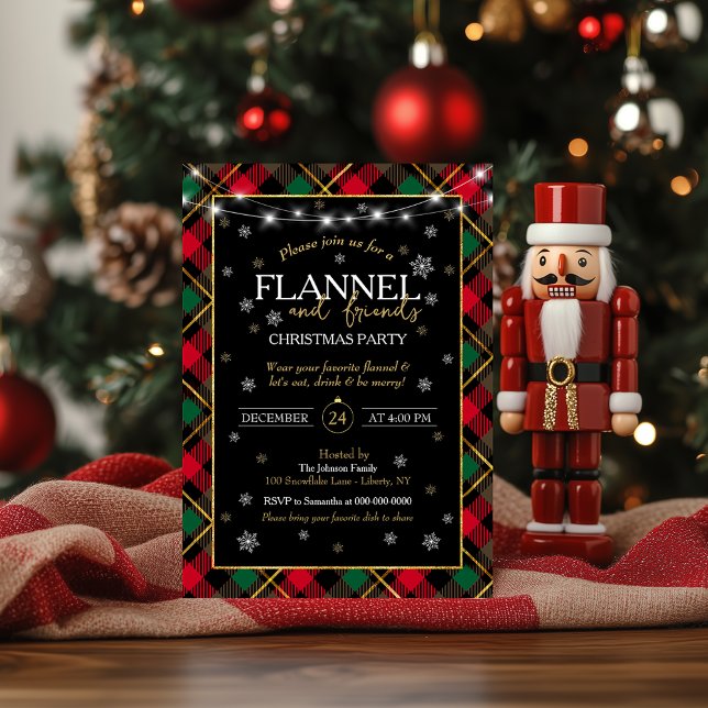 Plaid Flannel and Friends Christmas Party Invitation (Creator Uploaded)