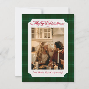 Plaid Flannel Family Photo Christmas Holiday Card