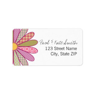 Plaid Flower Label