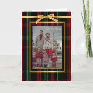 Plaid folded holiday card classic festive