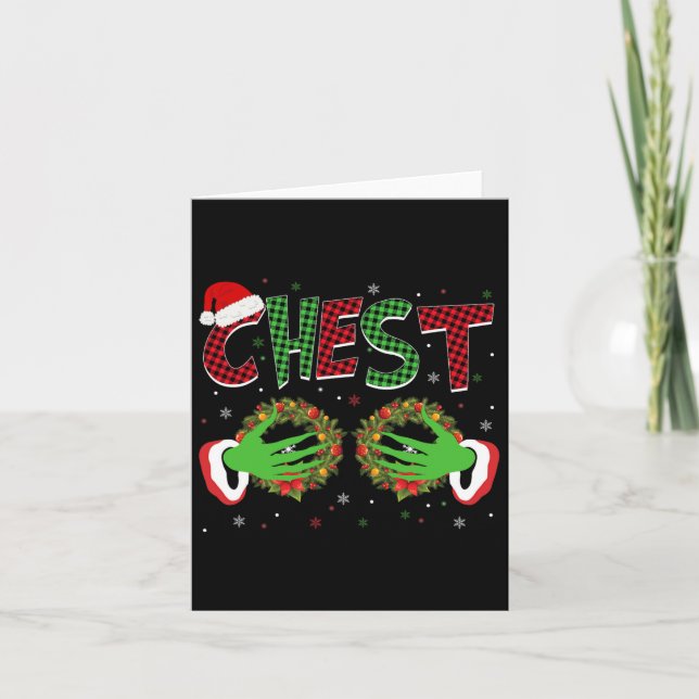 Plaid Funny Couples Christmas Pyjamas Xmas Men Wom Card (Front)