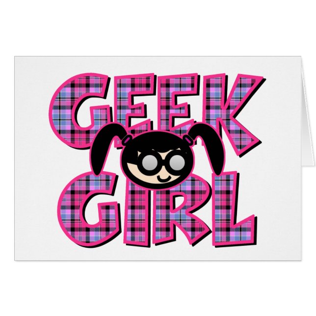 Plaid Geek Girl with Graphic (Front Horizontal)