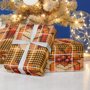 Plaid Gift Thanksgiving Wrapping Paper