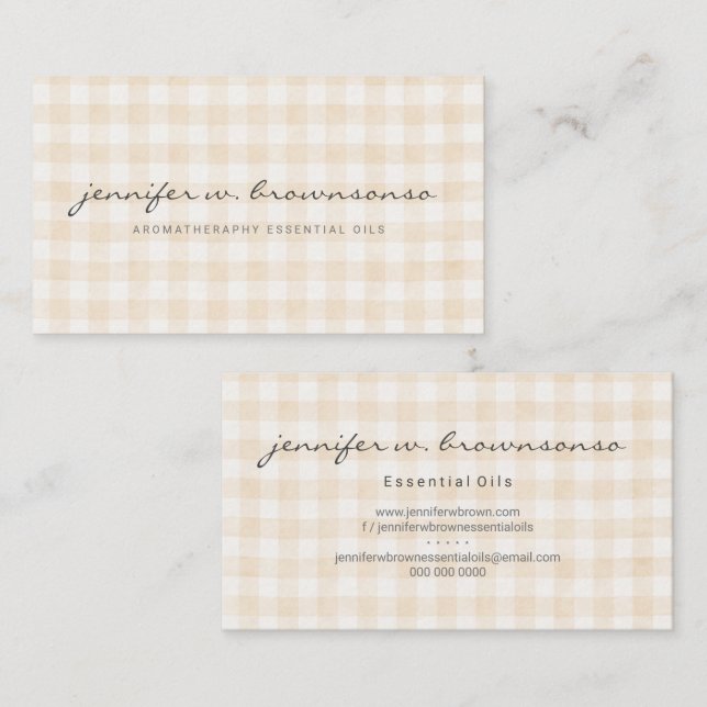 Plaid Gingham Business Card (Front/Back)