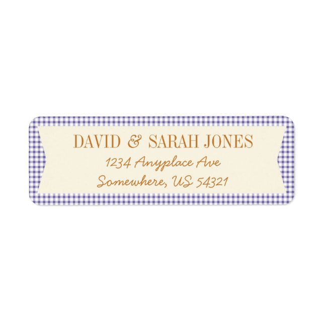 Plaid Gingham Check Pattern Fabric Crafts Label (Front)