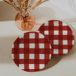 Plaid Gingham Cherry Girls Birthday Paper Plate<br><div class="desc">Celebrate your little girls birthday in the preppiest (but simplest) of ways with our incredibly cute Cherry First Birthday design!</div>